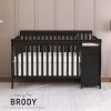 imageDream On Me 5 in 1 Brody Convertible Crib With Changing Table Converts From Crib to Toddler Bed Day Bed and Kids Sofa and Full Size Bed JPMA Certified Baby CribBlack