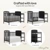 imageDream On Me Anna 3in1 FullSize Crib and Changing Table Combo in Steel Grey Greenguard Gold Certified NonToxic Finishes Includes 1quot Changing Pad Wooden Nursery FurnitureBlack