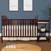 imageDream On Me Anna 3in1 FullSize Crib and Changing Table Combo in Steel Grey Greenguard Gold Certified NonToxic Finishes Includes 1quot Changing Pad Wooden Nursery FurnitureEspresso