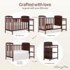 imageDream On Me Anna 3in1 FullSize Crib and Changing Table Combo in Steel Grey Greenguard Gold Certified NonToxic Finishes Includes 1quot Changing Pad Wooden Nursery FurnitureEspresso