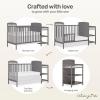 imageDream On Me Anna 3in1 FullSize Crib and Changing Table Combo in Steel Grey Greenguard Gold Certified NonToxic Finishes Includes 1quot Changing Pad Wooden Nursery FurnitureSteel Grey