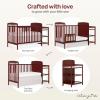 imageDream On Me Anna 3in1 FullSize Crib and Changing Table Combo in Steel Grey Greenguard Gold Certified NonToxic Finishes Includes 1quot Changing Pad Wooden Nursery FurnitureCherry