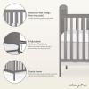 imageDream On Me Anna 3in1 FullSize Crib and Changing Table Combo in Steel Grey Greenguard Gold Certified NonToxic Finishes Includes 1quot Changing Pad Wooden Nursery FurnitureSteel Grey