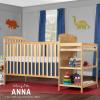 imageDream On Me Anna 3in1 FullSize Crib and Changing Table Combo in Steel Grey Greenguard Gold Certified NonToxic Finishes Includes 1quot Changing Pad Wooden Nursery FurnitureNatural