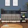 imageDream On Me Anna 3in1 FullSize Crib and Changing Table Combo in Steel Grey Greenguard Gold Certified NonToxic Finishes Includes 1quot Changing Pad Wooden Nursery FurnitureBlack