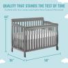 imageDream On Me Ashton 4In1 Convertible Crib In White Greenguard Gold JPMA Certified NonToxic Finishes Features 4 Mattress Height Settings Made Of Solid PinewoodStorm Grey