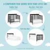 imageDream On Me Ashton 4In1 Convertible Crib In White Greenguard Gold JPMA Certified NonToxic Finishes Features 4 Mattress Height Settings Made Of Solid PinewoodBlack