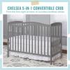 imageDream On Me Chelsea 5In1 Convertible Crib In Espresso JPMA CertifiedSteel Gray