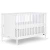 imageDream On Me Clover 4in1 Modern Island Crib with Rounded Spindles in Olive Convertible Crib MidCentury Meets Modern Coordinates with The Clover Changing CounterWhite