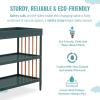 imageDream On Me Clover 4in1 Modern Island Crib with Rounded Spindles in Olive Convertible Crib MidCentury Meets Modern Coordinates with The Clover Changing CounterOlive