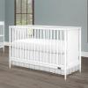imageDream On Me Clover 4in1 Modern Island Crib with Rounded Spindles in Olive Convertible Crib MidCentury Meets Modern Coordinates with The Clover Changing CounterWhite