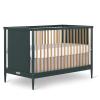 imageDream On Me Clover 4in1 Modern Island Crib with Rounded Spindles in Olive Convertible Crib MidCentury Meets Modern Coordinates with The Clover Changing CounterOlive
