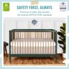 imageDream On Me Clover 4in1 Modern Island Crib with Rounded Spindles in Olive Convertible Crib MidCentury Meets Modern Coordinates with The Clover Changing CounterOlive