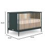 imageDream On Me Clover 4in1 Modern Island Crib with Rounded Spindles in Olive Convertible Crib MidCentury Meets Modern Coordinates with The Clover Changing CounterOlive