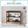 imageDream On Me Clover 4in1 Modern Island Crib with Rounded Spindles in Olive Convertible Crib MidCentury Meets Modern Coordinates with The Clover Changing CounterOlive