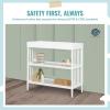 imageDream On Me Clover 4in1 Modern Island Crib with Rounded Spindles in Olive Convertible Crib MidCentury Meets Modern Coordinates with The Clover Changing CounterWhite