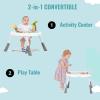 imageDream On Me Curio Sit N Seek Baby Activity Center in Lime 2 in 1 Activity Center and Play Table with 3 Detachable Toys and Music 3 Level Height Adjustable Positions Activity Center for BabyGrey