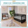 imageDream On Me Hygge 5in1 Convertible Crib in Weathered Vintage Oak JPMA ampamp Greenguard Gold Certified Converts from Baby Crib to Toddler Bed DaybedKids Sofa and FullSize BedMatte Black Vintage
