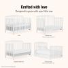 imageDream On Me JPMA ampamp Greenguard Gold Certified Odelle 5 in 1 Convertible Crib in Pebble Grey Built of Sustainable Pinewood 3 Mattress Height Settings NonToxic WaterBased Paint FinishWhite