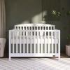 imageDream On Me JPMA ampamp Greenguard Gold Certified Odelle 5 in 1 Convertible Crib in Pebble Grey Built of Sustainable Pinewood 3 Mattress Height Settings NonToxic WaterBased Paint FinishWhite