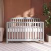 imageDream On Me JPMA ampamp Greenguard Gold Certified Odelle 5 in 1 Convertible Crib in Pebble Grey Built of Sustainable Pinewood 3 Mattress Height Settings NonToxic WaterBased Paint FinishPebble Grey