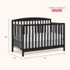 imageDream On Me JPMA ampamp Greenguard Gold Certified Odelle 5 in 1 Convertible Crib in Pebble Grey Built of Sustainable Pinewood 3 Mattress Height Settings NonToxic WaterBased Paint FinishMatte Black