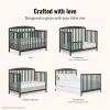 imageDream On Me JPMA ampamp Greenguard Gold Certified Odelle 5 in 1 Convertible Crib in Pebble Grey Built of Sustainable Pinewood 3 Mattress Height Settings NonToxic WaterBased Paint FinishForest Green