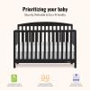 imageDream On Me JPMA ampamp Greenguard Gold Certified Odelle 5 in 1 Convertible Crib in Pebble Grey Built of Sustainable Pinewood 3 Mattress Height Settings NonToxic WaterBased Paint FinishMatte Black