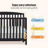 imageDream On Me JPMA ampamp Greenguard Gold Certified Odelle 5 in 1 Convertible Crib in Pebble Grey Built of Sustainable Pinewood 3 Mattress Height Settings NonToxic WaterBased Paint FinishMatte Black