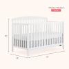 imageDream On Me JPMA ampamp Greenguard Gold Certified Odelle 5 in 1 Convertible Crib in Pebble Grey Built of Sustainable Pinewood 3 Mattress Height Settings NonToxic WaterBased Paint FinishWhite