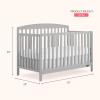 imageDream On Me JPMA ampamp Greenguard Gold Certified Odelle 5 in 1 Convertible Crib in Pebble Grey Built of Sustainable Pinewood 3 Mattress Height Settings NonToxic WaterBased Paint FinishPebble Grey