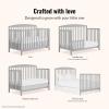 imageDream On Me JPMA ampamp Greenguard Gold Certified Odelle 5 in 1 Convertible Crib in Pebble Grey Built of Sustainable Pinewood 3 Mattress Height Settings NonToxic WaterBased Paint FinishPebble Grey