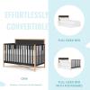 imageDream On Me Owen 5in1 Convertible Crib in White Oak Greenguard Gold ampamp JPMA Certified Baby Crib Converts from Crib to Toddler Bed Day Bed Kids Sofa ampamp Full Size BedMatte Black