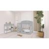 imageDream On Me Storybrooke 5 in 1 Convertible Crib with Under Drawer in Pebble Grey JPMA ampamp Greenguard Gold Certified Made of Sustainable Pinewood NonToxic WaterBased Paint Finish