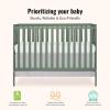 imageDream On Me Synergy 5In1 Convertible Crib In Black JPMA ampamp Greenguard Gold Certified Constructed out of solid reclaimed New Zealand Pine wood Features 3 mattress height settingsMeadow Green