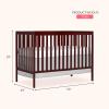 imageDream On Me Synergy 5In1 Convertible Crib In Black JPMA ampamp Greenguard Gold Certified Constructed out of solid reclaimed New Zealand Pine wood Features 3 mattress height settingsCherry