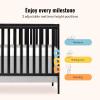 imageDream On Me Synergy 5In1 Convertible Crib In Black JPMA ampamp Greenguard Gold Certified Constructed out of solid reclaimed New Zealand Pine wood Features 3 mattress height settingsBlack