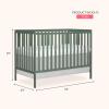 imageDream On Me Synergy 5In1 Convertible Crib In Black JPMA ampamp Greenguard Gold Certified Constructed out of solid reclaimed New Zealand Pine wood Features 3 mattress height settingsMeadow Green