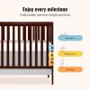 imageDream On Me Synergy 5In1 Convertible Crib In Black JPMA ampamp Greenguard Gold Certified Constructed out of solid reclaimed New Zealand Pine wood Features 3 mattress height settingsEspresso