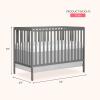 imageDream On Me Synergy 5In1 Convertible Crib In Black JPMA ampamp Greenguard Gold Certified Constructed out of solid reclaimed New Zealand Pine wood Features 3 mattress height settingsSteel Grey