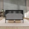 imageDream On Me Synergy 5In1 Convertible Crib In Black JPMA ampamp Greenguard Gold Certified Constructed out of solid reclaimed New Zealand Pine wood Features 3 mattress height settingsBlack