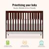 imageDream On Me Synergy 5In1 Convertible Crib In Black JPMA ampamp Greenguard Gold Certified Constructed out of solid reclaimed New Zealand Pine wood Features 3 mattress height settingsEspresso