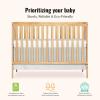 imageDream On Me Synergy 5In1 Convertible Crib In Black JPMA ampamp Greenguard Gold Certified Constructed out of solid reclaimed New Zealand Pine wood Features 3 mattress height settingsNatural