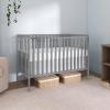 imageDream On Me Synergy 5In1 Convertible Crib In Black JPMA ampamp Greenguard Gold Certified Constructed out of solid reclaimed New Zealand Pine wood Features 3 mattress height settingsSteel Grey