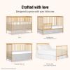 imageDream On Me Synergy 5In1 Convertible Crib In Black JPMA ampamp Greenguard Gold Certified Constructed out of solid reclaimed New Zealand Pine wood Features 3 mattress height settingsNatural