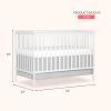 imageDream On Me Synergy 5In1 Convertible Crib In Black JPMA ampamp Greenguard Gold Certified Constructed out of solid reclaimed New Zealand Pine wood Features 3 mattress height settingsWhite