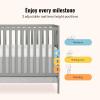 imageDream On Me Synergy 5In1 Convertible Crib In Black JPMA ampamp Greenguard Gold Certified Constructed out of solid reclaimed New Zealand Pine wood Features 3 mattress height settingsSteel Grey