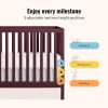 imageDream On Me Synergy 5In1 Convertible Crib In Black JPMA ampamp Greenguard Gold Certified Constructed out of solid reclaimed New Zealand Pine wood Features 3 mattress height settingsAuburn
