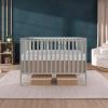 imageDream On Me Synergy 5In1 Convertible Crib In Black JPMA ampamp Greenguard Gold Certified Constructed out of solid reclaimed New Zealand Pine wood Features 3 mattress height settingsCool Grey