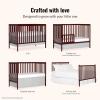 imageDream On Me Synergy 5In1 Convertible Crib In Black JPMA ampamp Greenguard Gold Certified Constructed out of solid reclaimed New Zealand Pine wood Features 3 mattress height settingsCherry